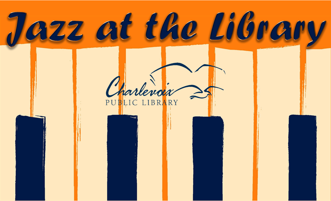 Jazz at the Library with logo on piano keys