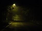 Dark Street with Street Light