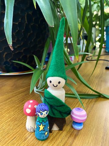 wooden peg fairy doll