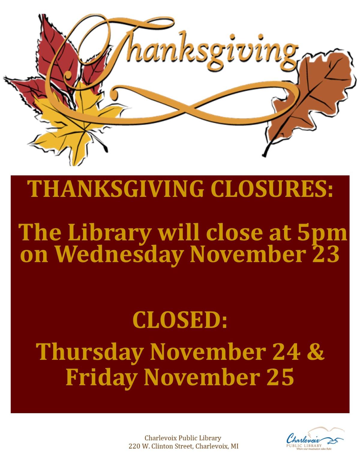 Thanksgiving Closures