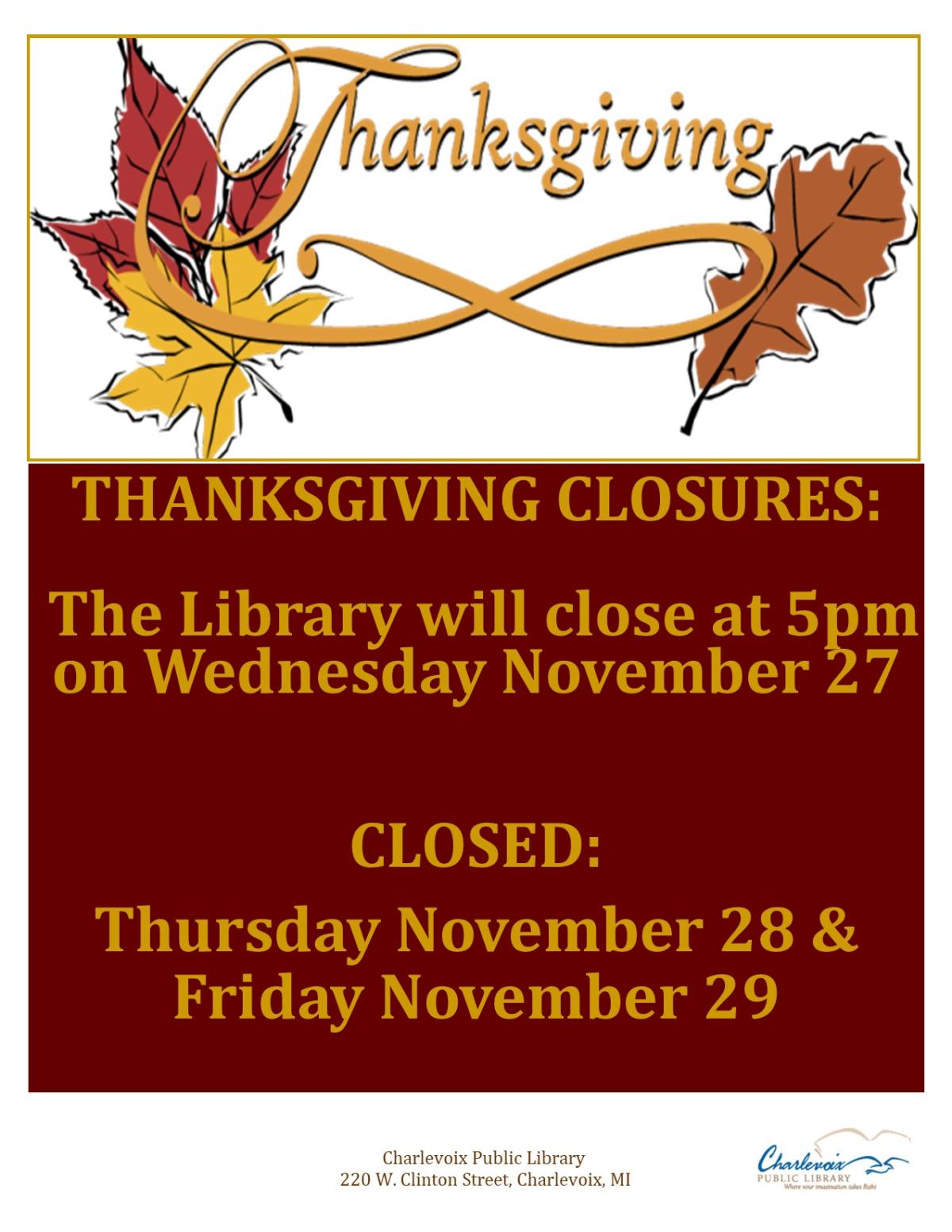 Thanksgiving Closures