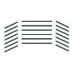 Three columns of seating arrange facing the stage. 